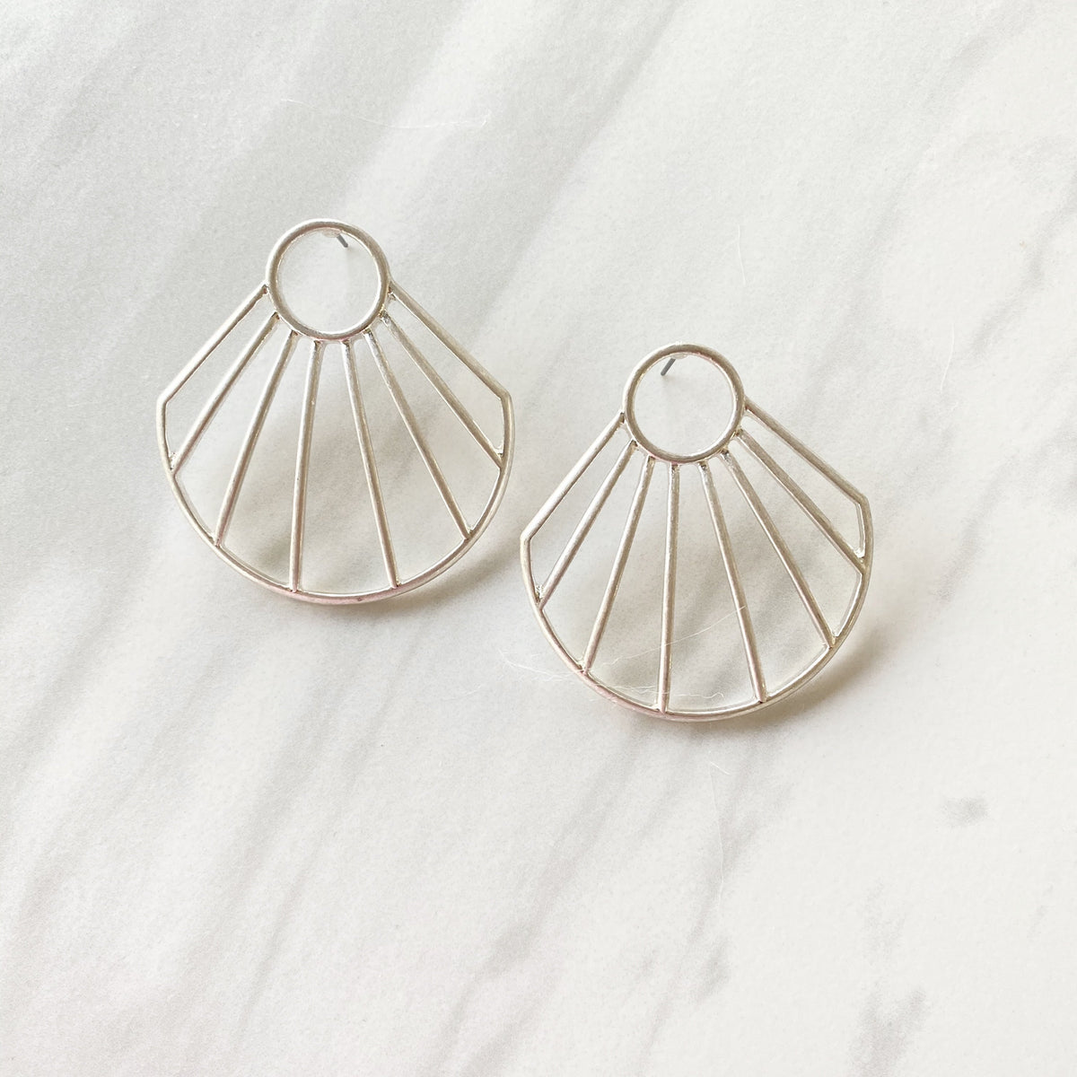 On The Horizon Silver Statement Earrings - Dainty Hooligan