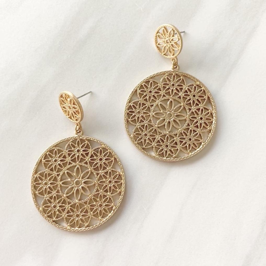 Love Always Lasercut Gold Earrings - Dainty Hooligan