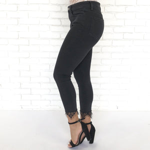 Drew Lace Denim Ankle Pants in Back - Dainty Hooligan