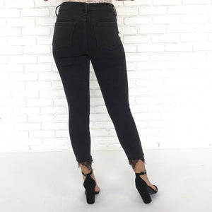 Drew Lace Denim Ankle Pants in Back - Dainty Hooligan