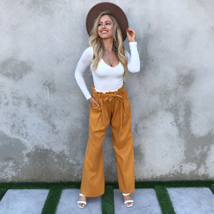 Sunflower Wide Leg Linen Pants - Dainty Hooligan