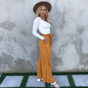 Sunflower Wide Leg Linen Pants - Dainty Hooligan