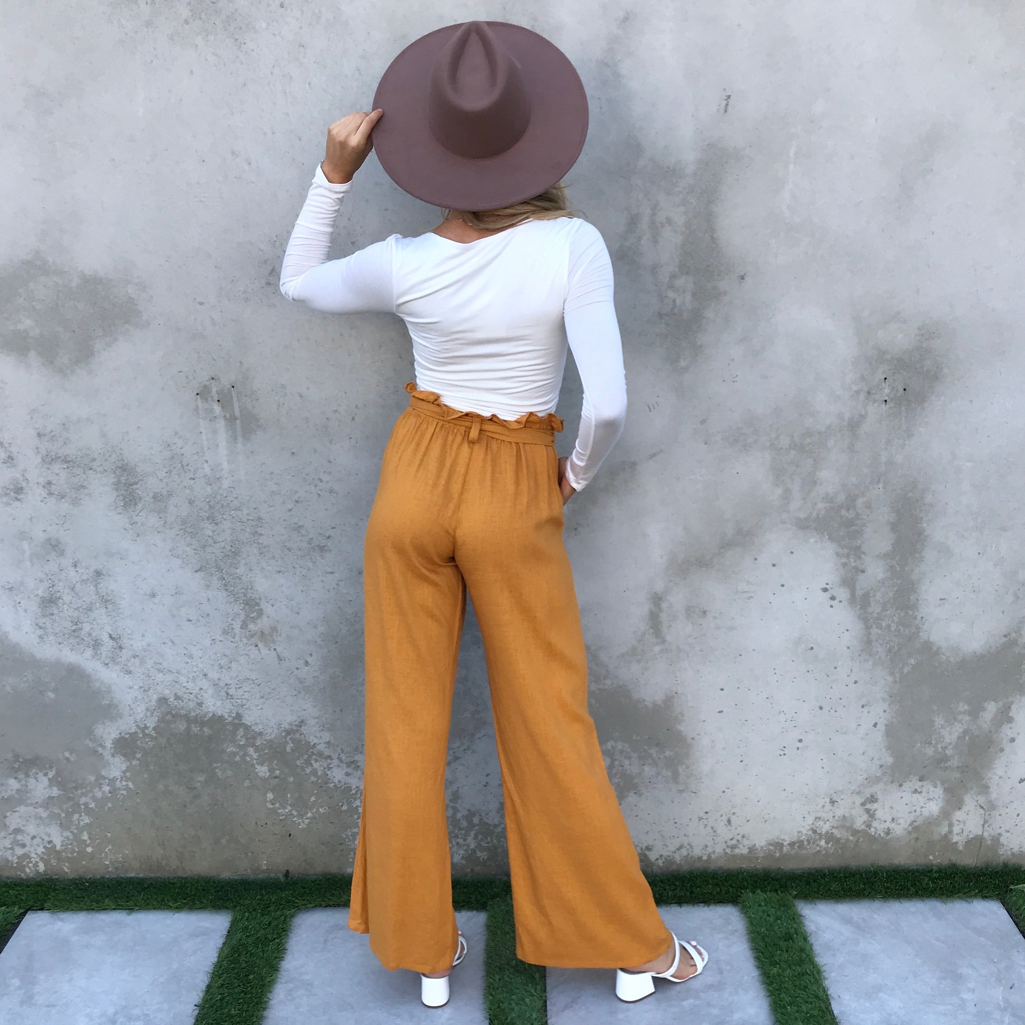 Sunflower Wide Leg Linen Pants - Dainty Hooligan