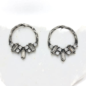 Love Linked Crystal Silver Earrings - Dainty Hooligan
