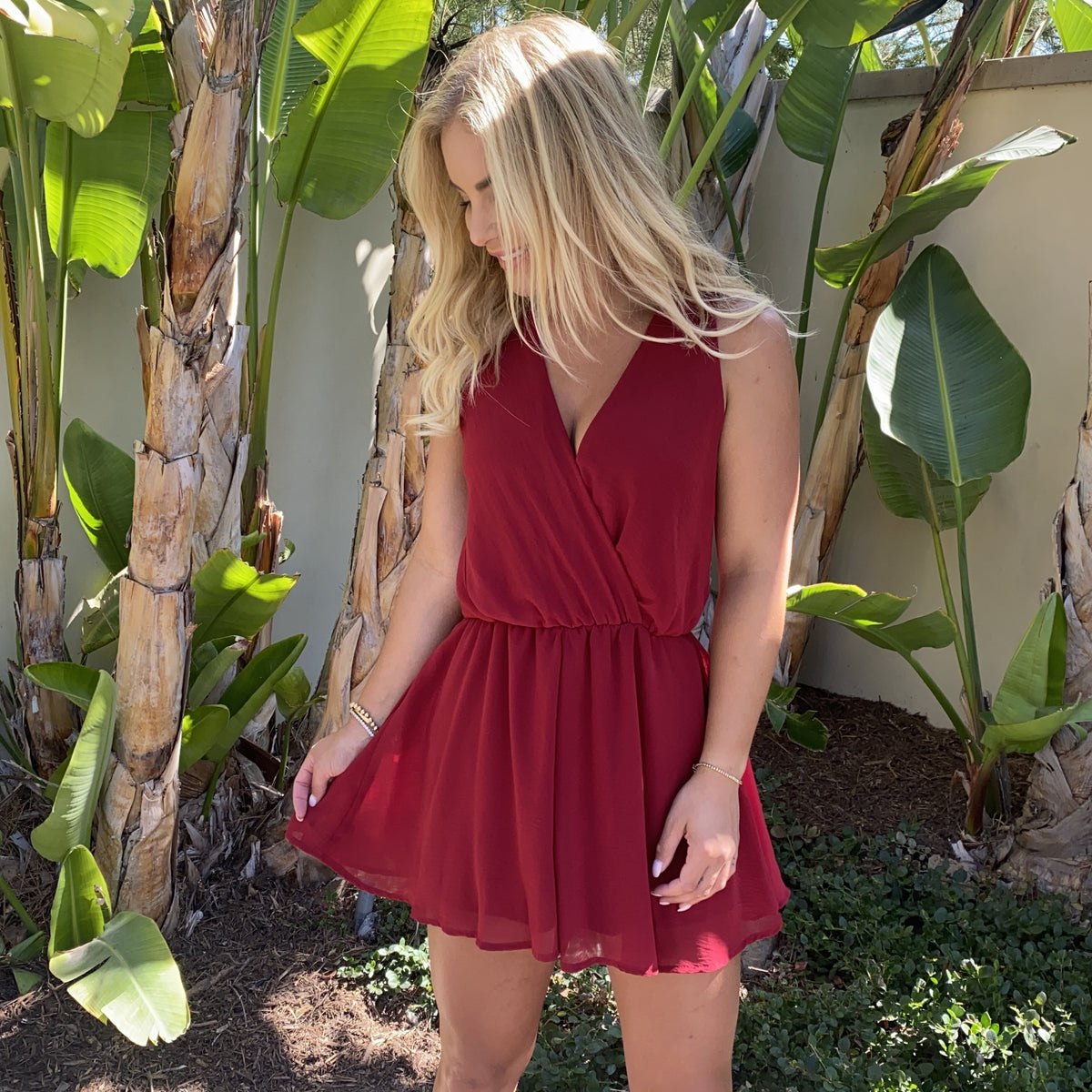 Sweet Melody Romper in Crimson Red - Dainty Hooligan