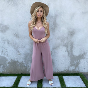 Sweetpea Mauve Jersey Jumpsuit - Dainty Hooligan