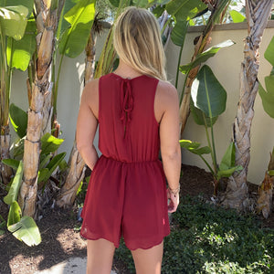 Sweet Melody Romper in Crimson Red - Dainty Hooligan