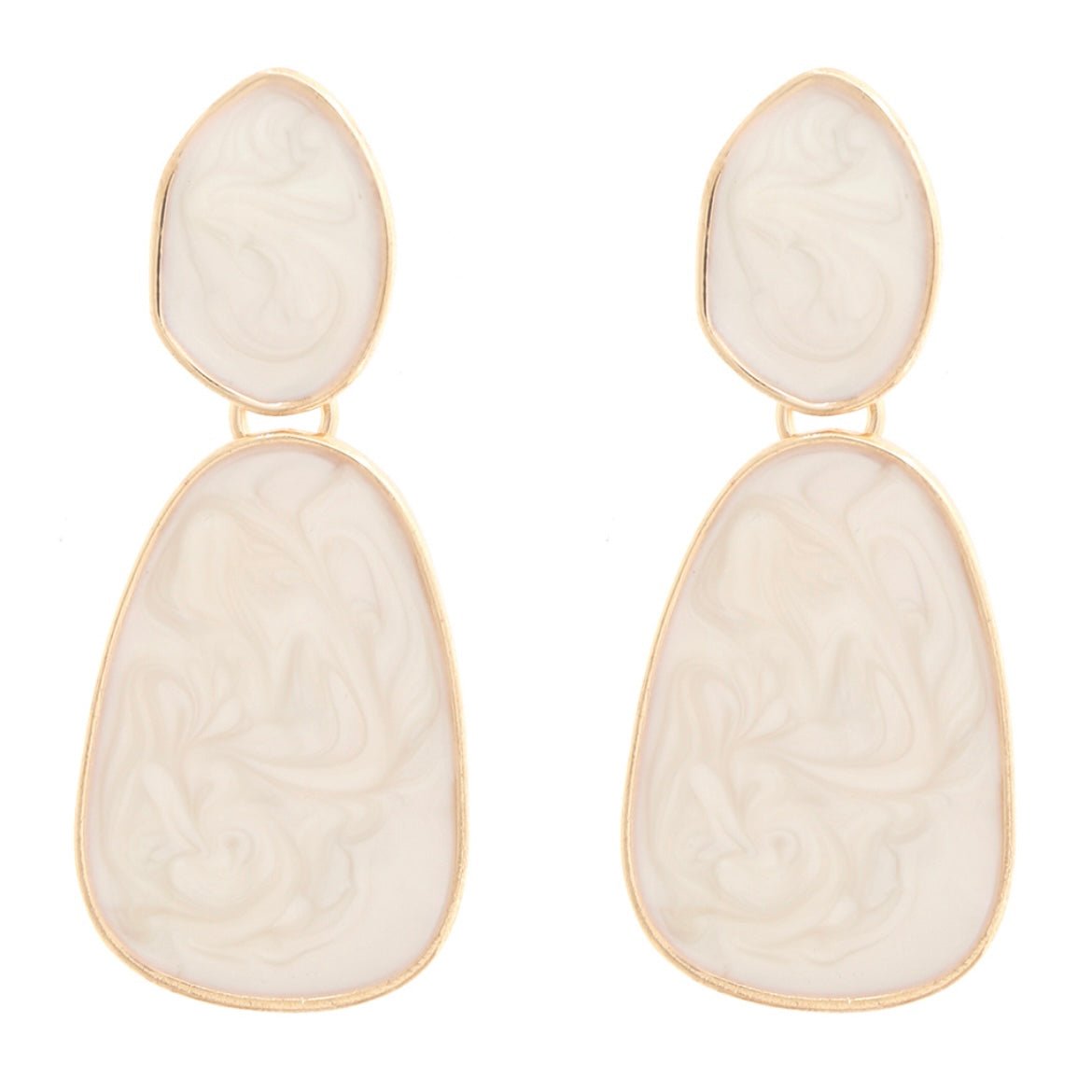 Classy Lady Ivory & Gold Earrings