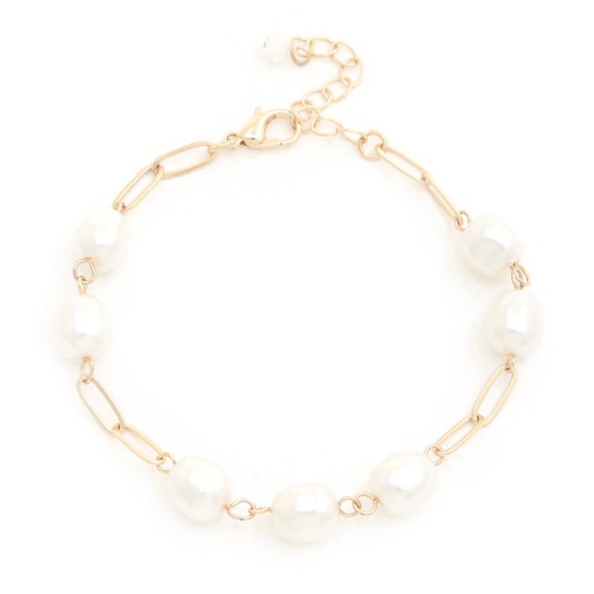 Dainty Ivory Pearl Bracelet in Gold