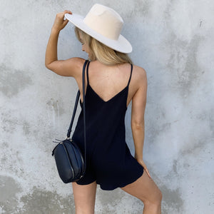 No Trouble Black Romper - Dainty Hooligan