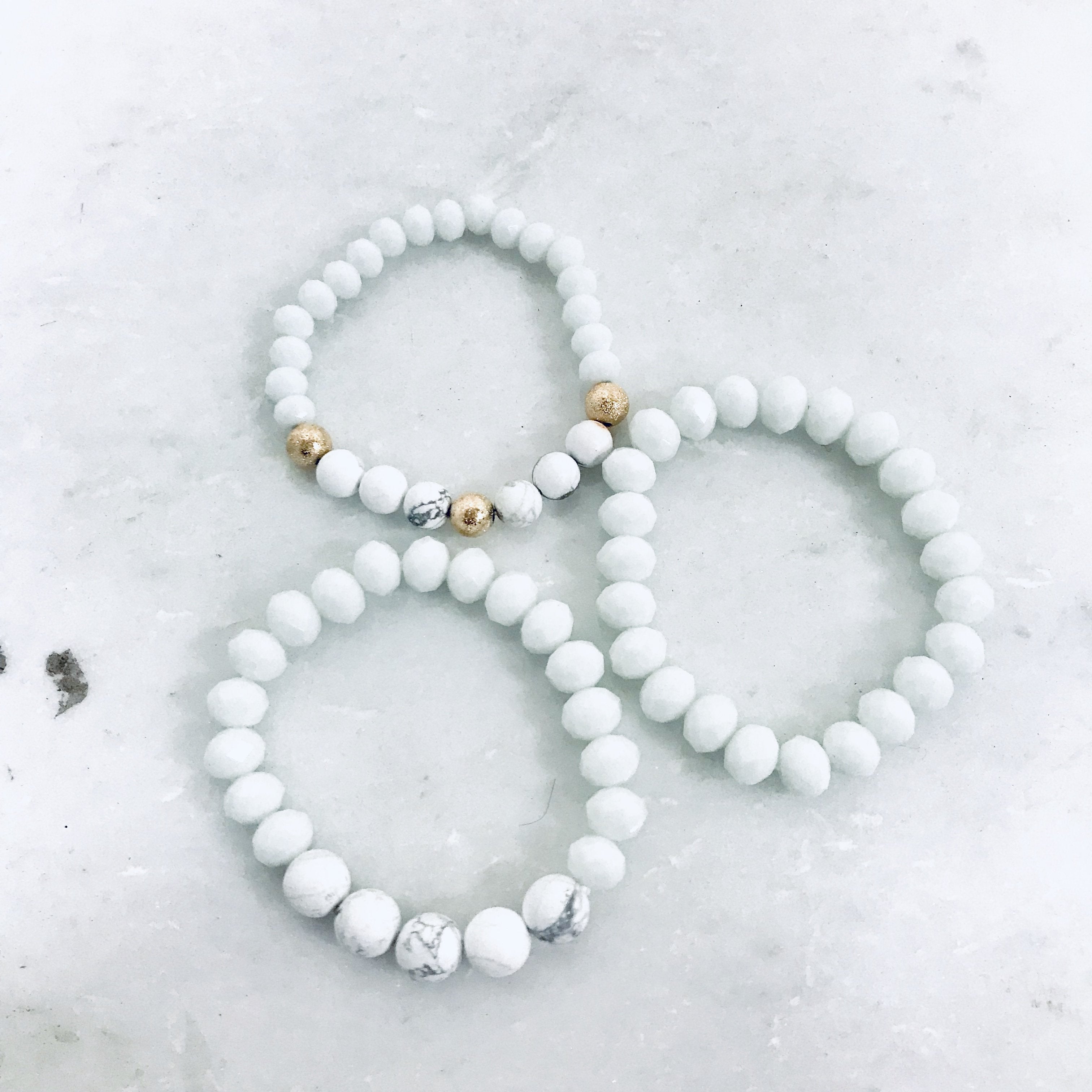 Marble & Gold Bracelet Set - Dainty Hooligan