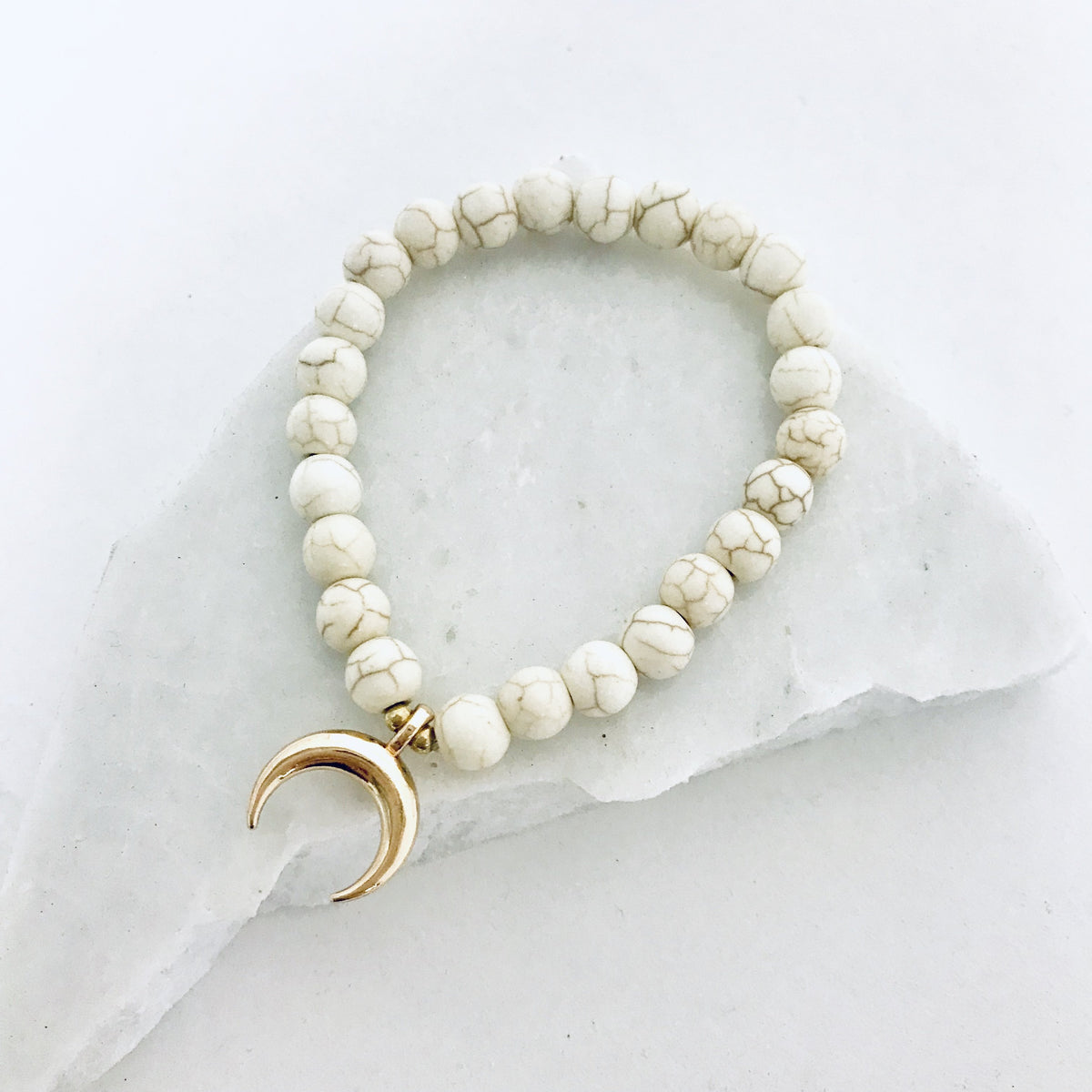 Calesta Stone Crescent Bracelet - Dainty Hooligan