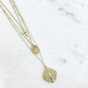 Cross Triple Layered Necklace - Dainty Hooligan