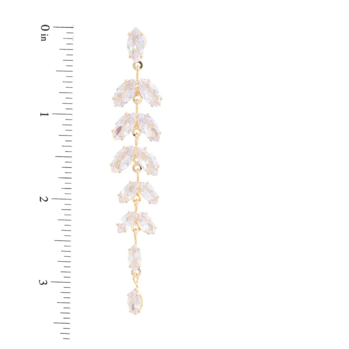 Fancy Flowery Crystal & Gold Earrings