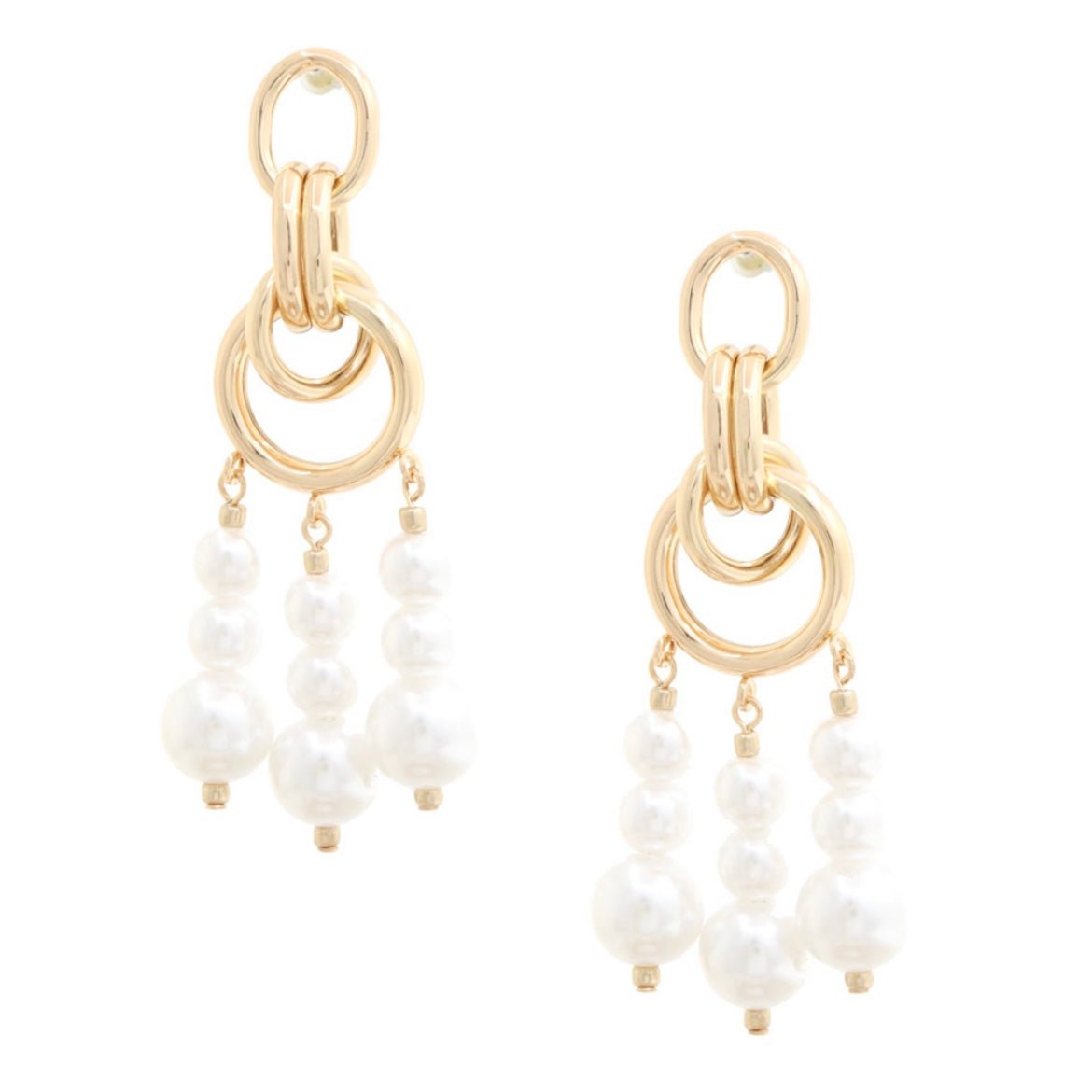 Make A Statement Pearl & Gold Earrings