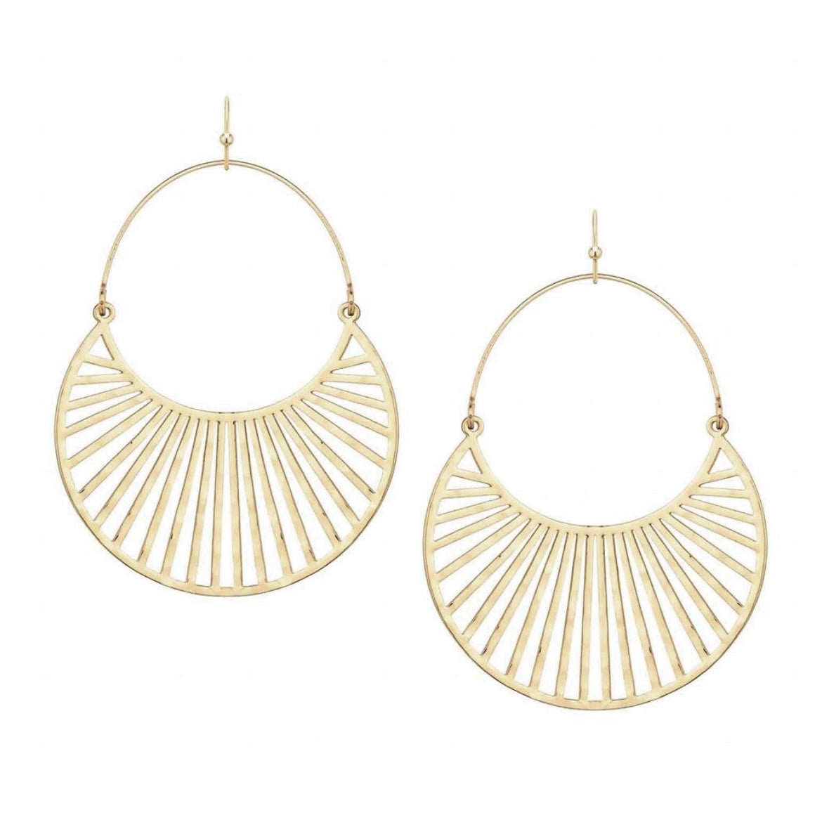 Precious Moments Laser Cut Hoop Earrings in Gold