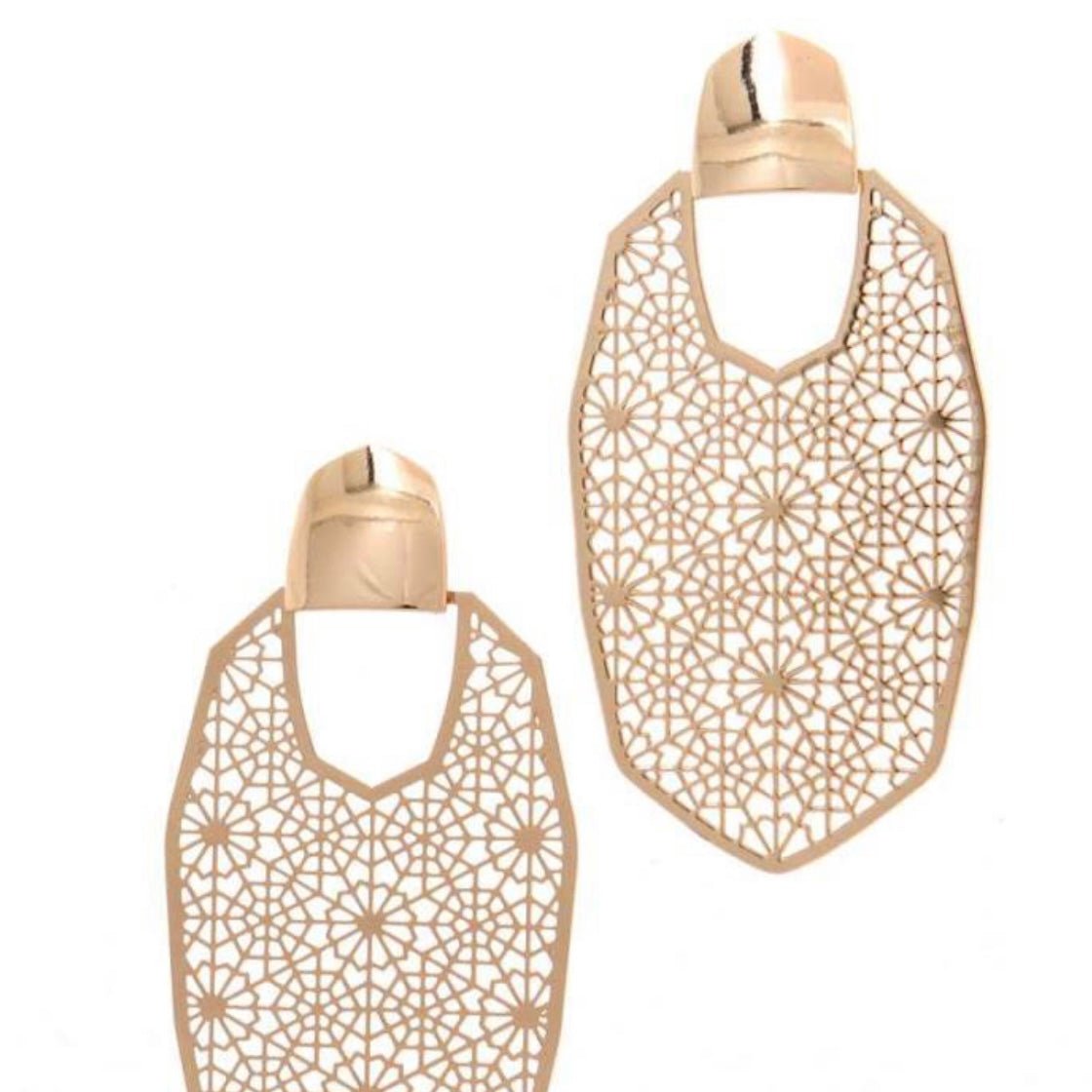 Rosemary Lasercut Gold Earrings