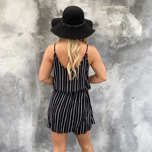 Secret Crush Stripe Wrap Romper - Dainty Hooligan