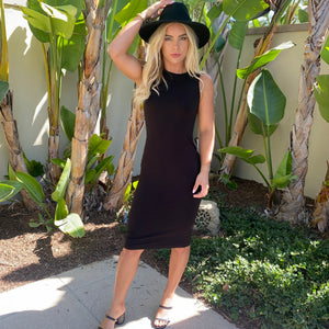 Le Chic Sleeveless Midi Dress in Black - Dainty Hooligan