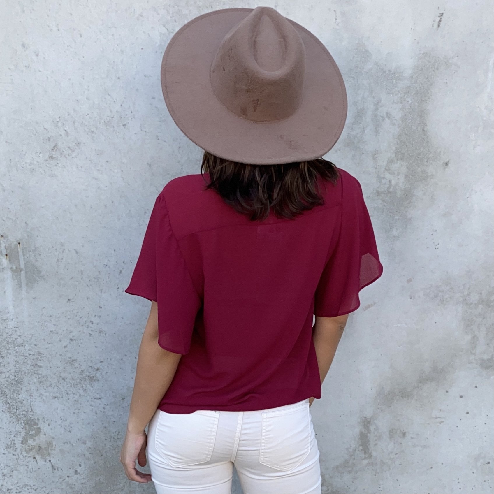 Dainty Philosophy Wrap Blouse in Wine - Dainty Hooligan