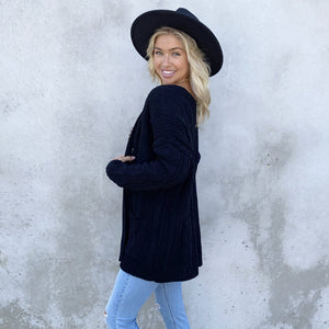 Dark Side Black Knit Cardigan Sweater - Dainty Hooligan