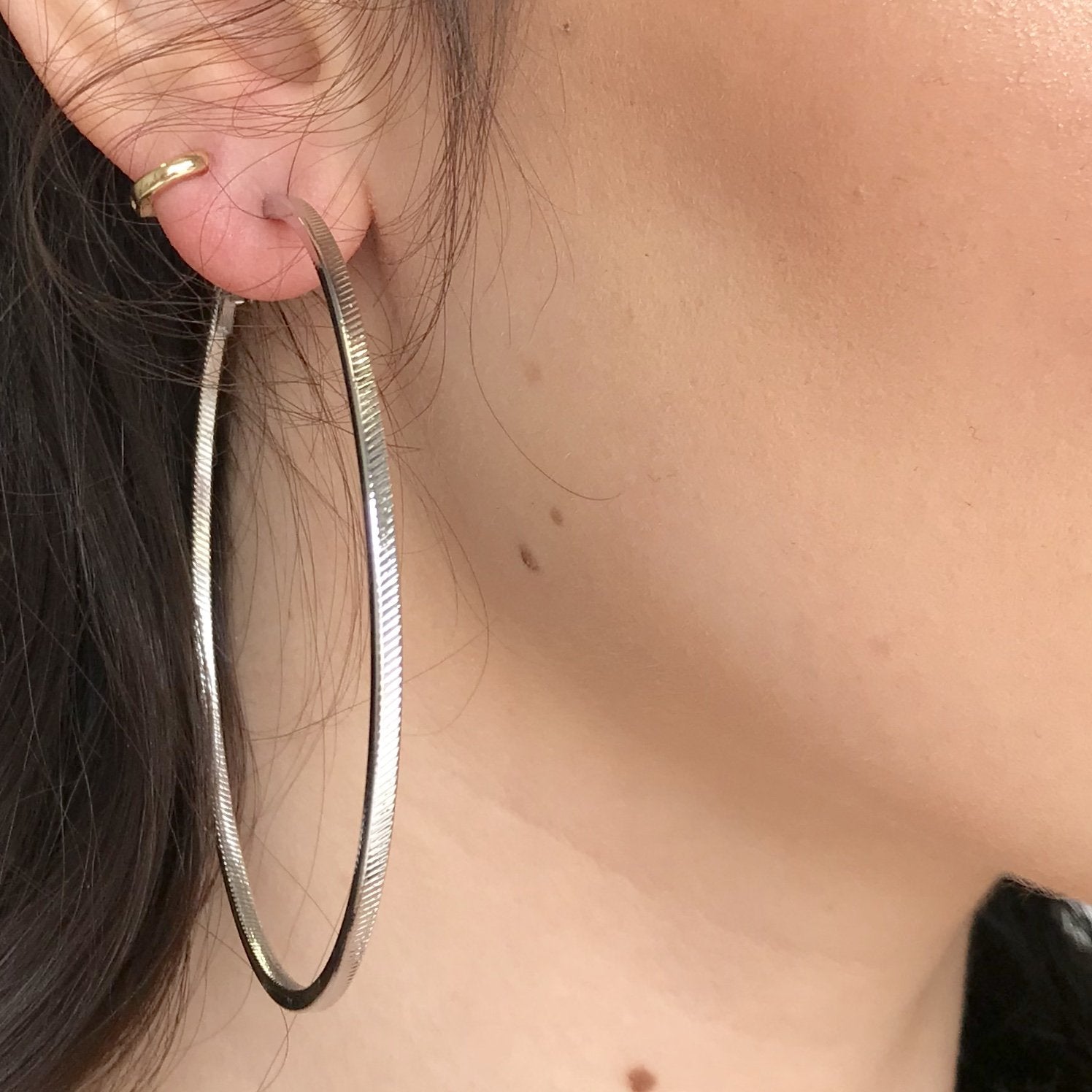 Jagged Edge Silver Hoop Earrings - Dainty Hooligan