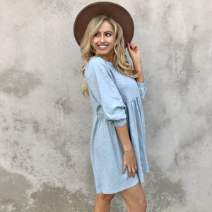 Bitter Sweet Babydoll Dress in Baby Blue - Dainty Hooligan