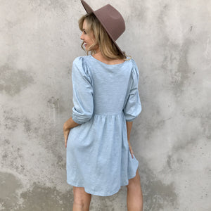 Bitter Sweet Babydoll Dress in Baby Blue - Dainty Hooligan