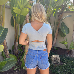 That's A Wrap Jersey top in Sage - Dainty Hooligan