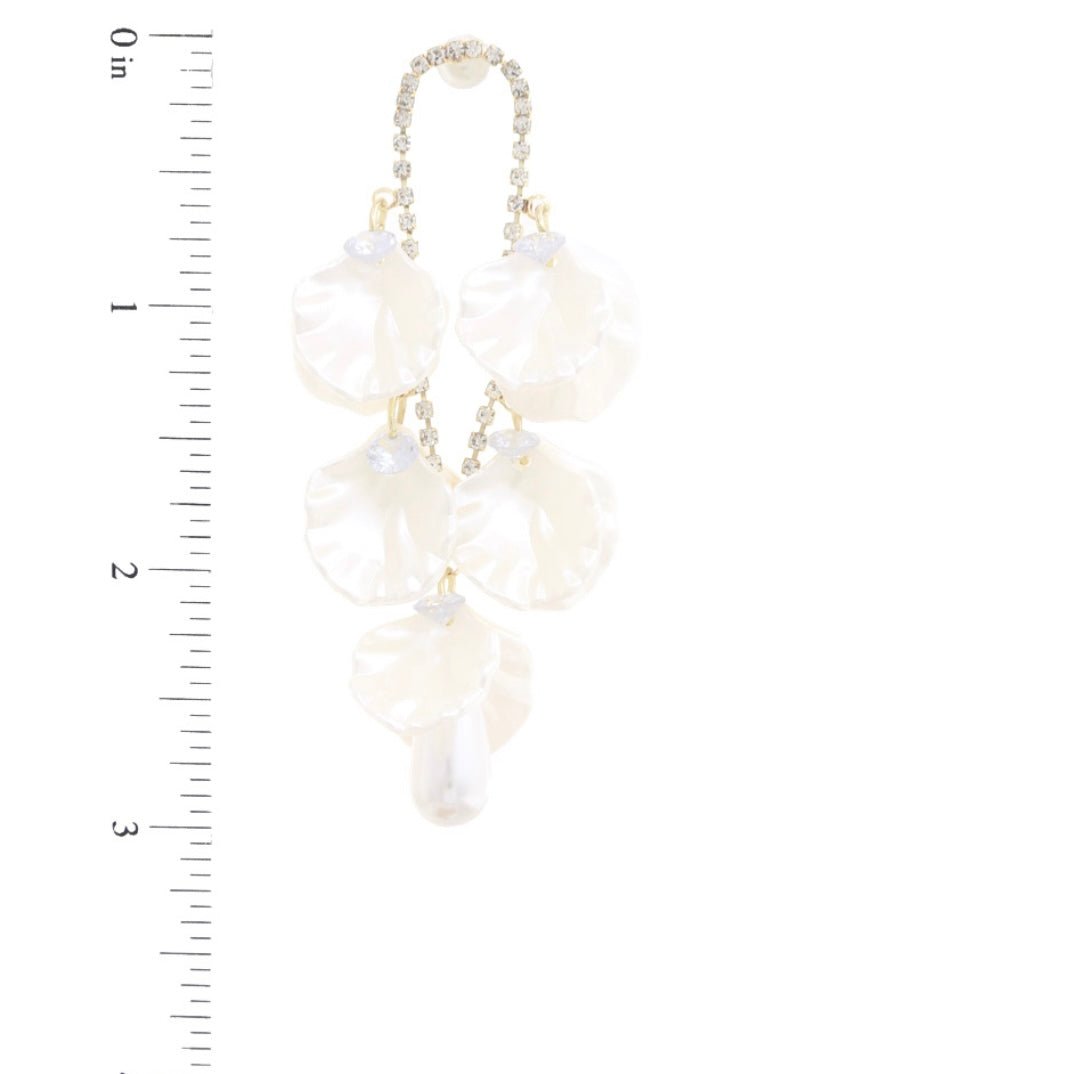 Mother of Pearl Crystal Chandelier Earrings