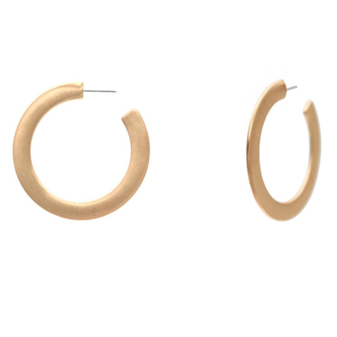 Smooth Matte Gold Hoop Earrings