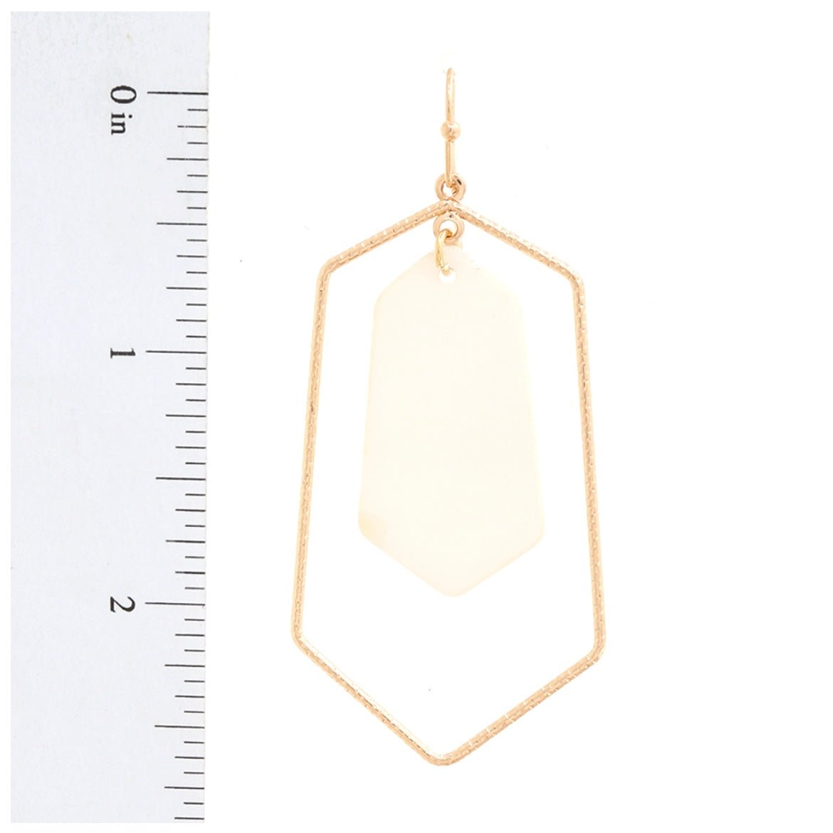 Mother of Pearl Geo Gold Earrings