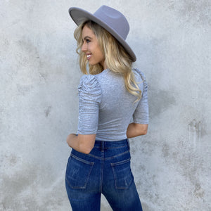 Soft & Sweet Double Lined Grey Bodysuit - Dainty Hooligan