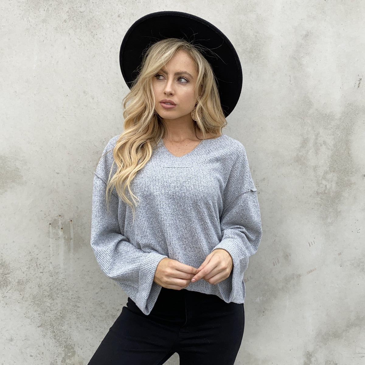 Hazy Days Grey Sweater - Dainty Hooligan