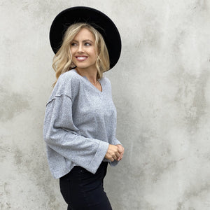 Hazy Days Grey Sweater - Dainty Hooligan