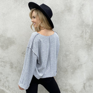 Hazy Days Grey Sweater - Dainty Hooligan