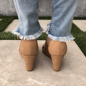 Lolita Ankle Wedges in Sand - Dainty Hooligan