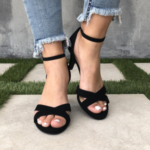 A Touch of Grace Ankle Heels in Black - Dainty Hooligan