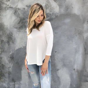 Well Rounded White Knit Top - Dainty Hooligan