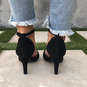 A Touch of Grace Ankle Heels in Black - Dainty Hooligan