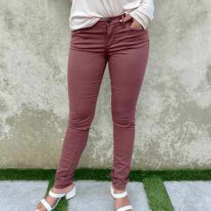 Classic Skinny Pants In Plum - Dainty Hooligan