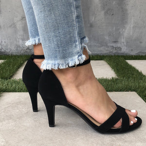 A Touch of Grace Ankle Heels in Black - Dainty Hooligan