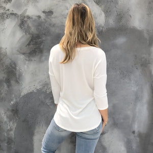 Well Rounded White Knit Top - Dainty Hooligan