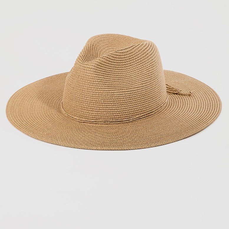 Floppy Straw Fedora Hat in Tan