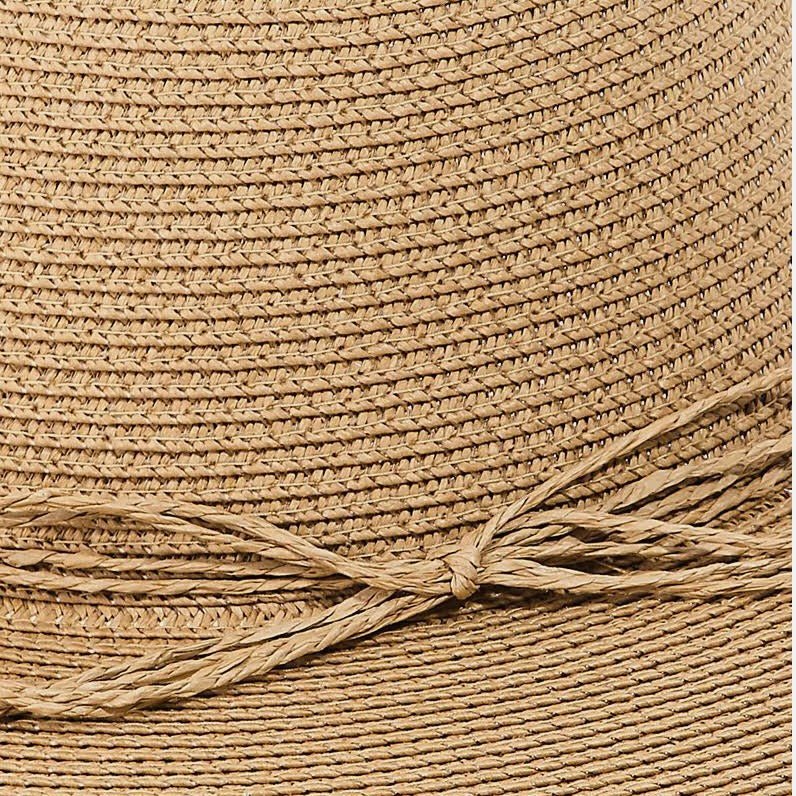 Floppy Straw Fedora Hat in Tan