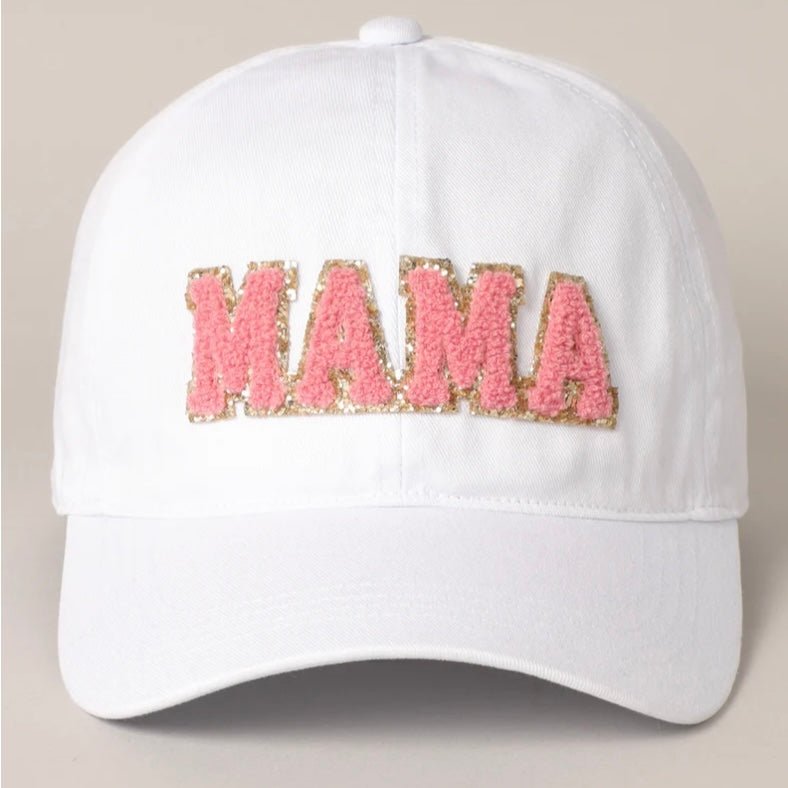 MAMA White & Gold Baseball Hat