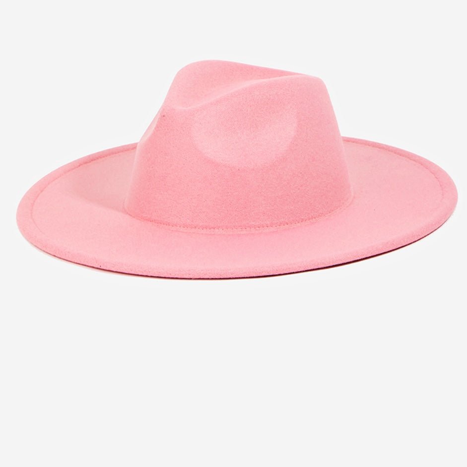 Steal The Show Wide Brim Wool Hat In Pink