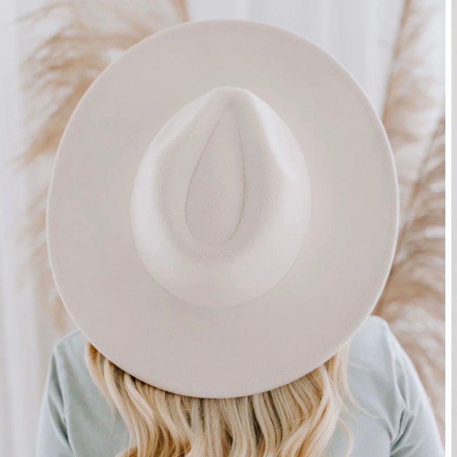 Steal The Show Wide Brim Wool Hat In Ivory
