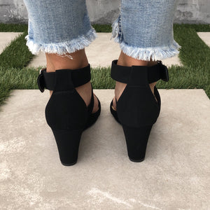 Lolita Ankle Wedges in Black - Dainty Hooligan