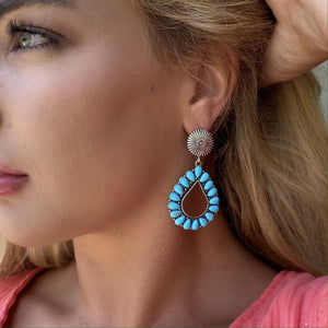 New Mexico Turquoise Stone Earrings - Dainty Hooligan